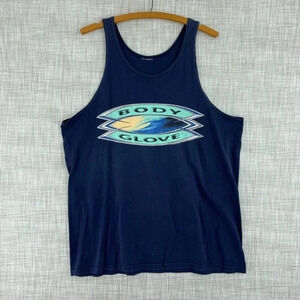Vintage Body Blove 97" tank top Mens L blue 1613